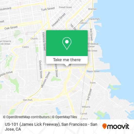 Mapa de US-101 (James Lick Freeway)