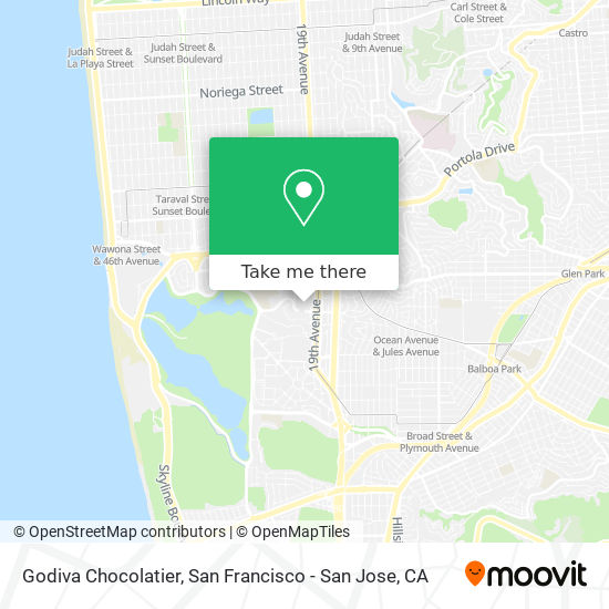 Godiva Chocolatier map
