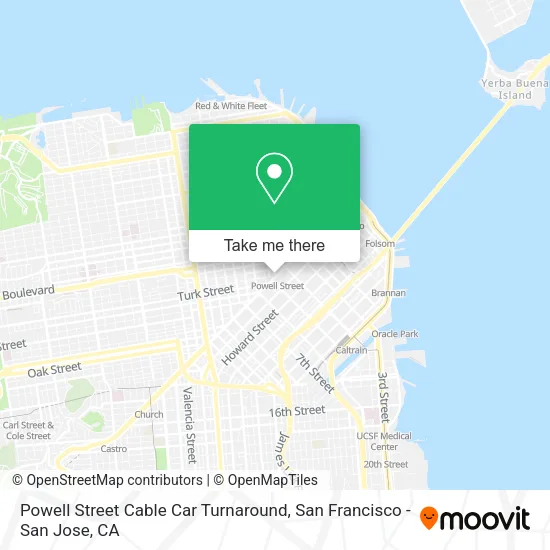 Powell Street Cable Car Turnaround map