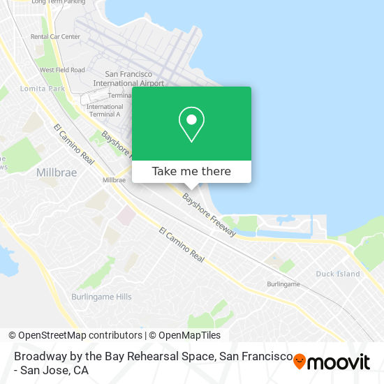 Mapa de Broadway by the Bay Rehearsal Space