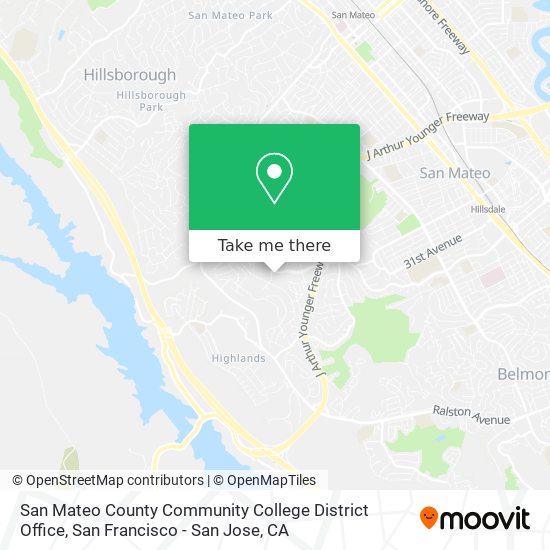 San Mateo County Community College District Office map