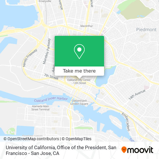 University of California, Office of the President map