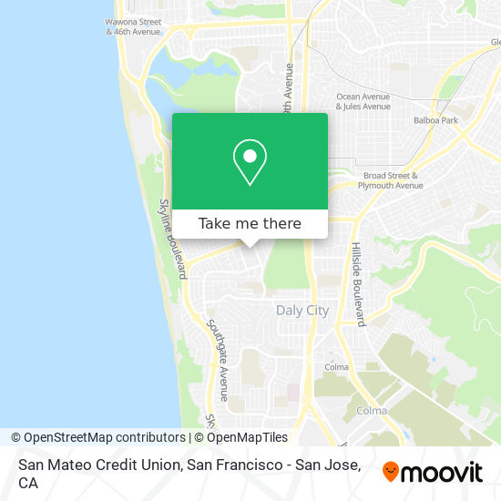 Mapa de San Mateo Credit Union