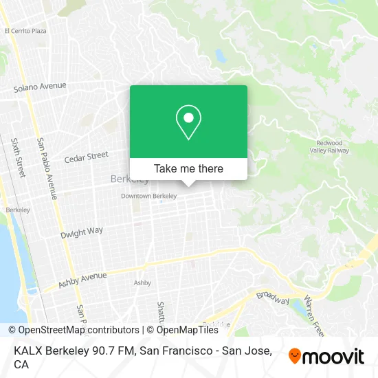 KALX Berkeley 90.7 FM map