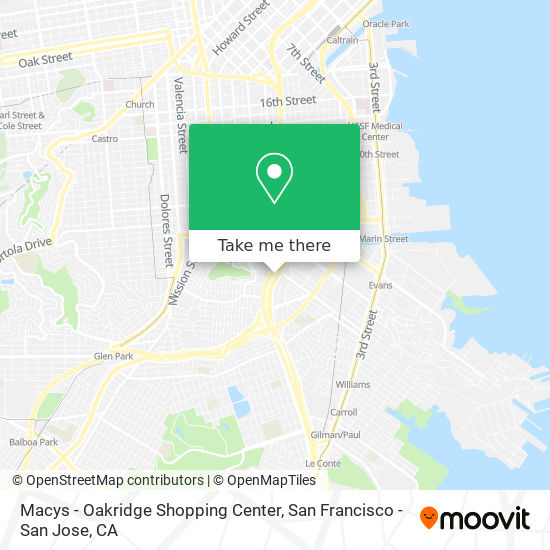 Mapa de Macys - Oakridge Shopping Center