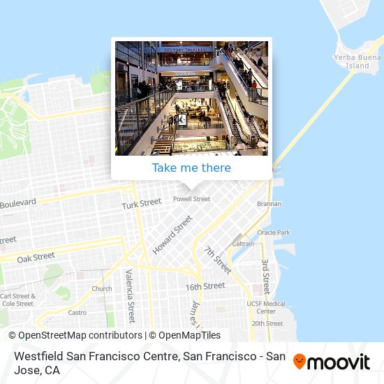 How to get to Westfield San Francisco Centre in Soma, Sf by Bus, Train or  BART?