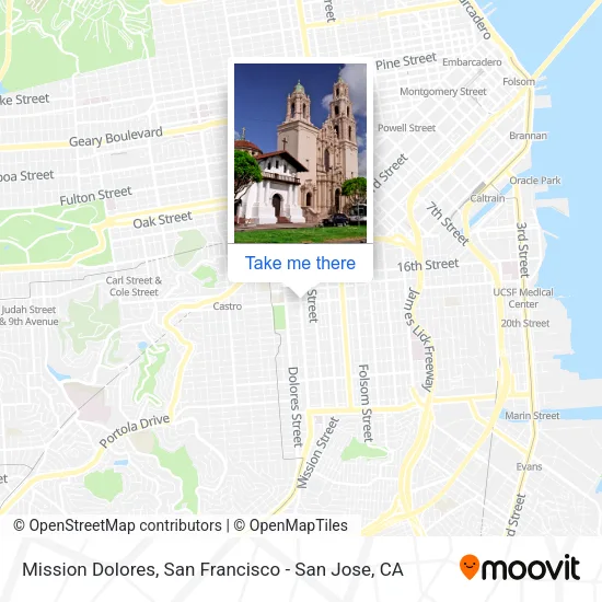 Mapa de Mission Dolores
