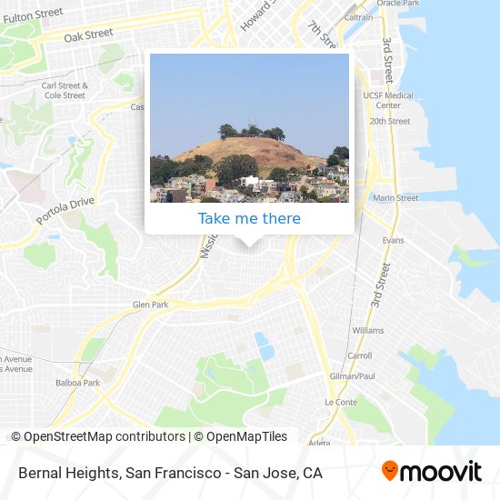 How to get to Bernal Heights in Bernal Heights Sf by Bus BART