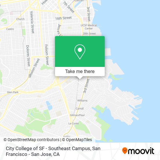Mapa de City College of SF - Southeast Campus