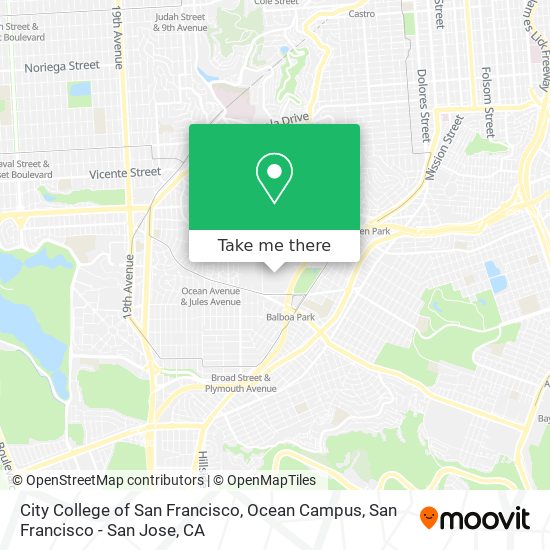 City College of San Francisco, Ocean Campus map
