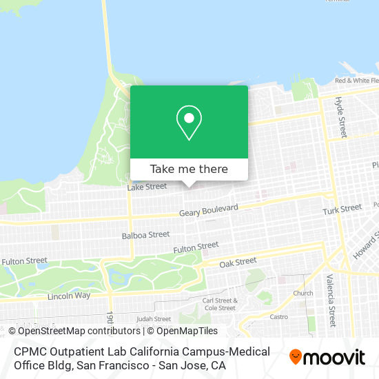 Mapa de CPMC Outpatient Lab California Campus-Medical Office Bldg