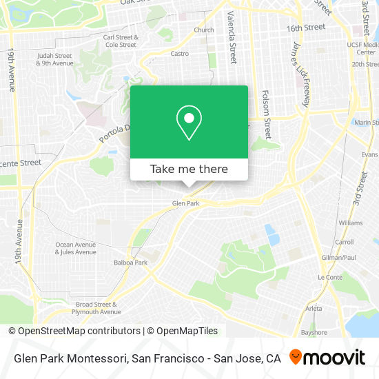 Mapa de Glen Park Montessori