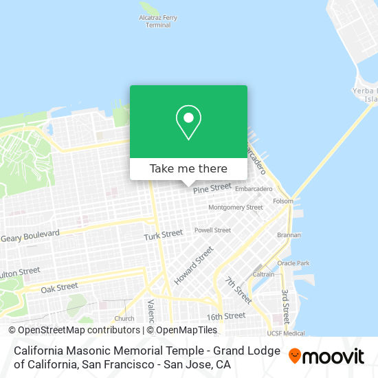 Mapa de California Masonic Memorial Temple - Grand Lodge of California