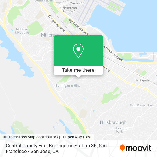 Central County Fire: Burlingame Station 35 map