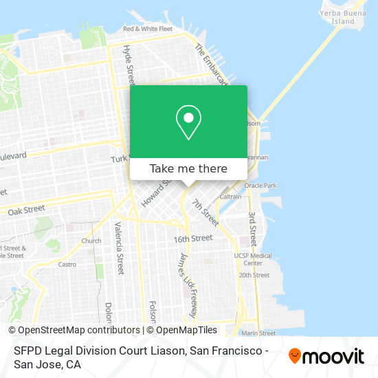 Mapa de SFPD Legal Division Court Liason