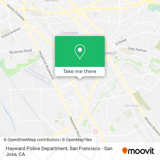 Hayward Police Department map