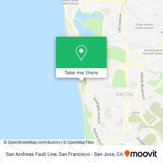 San Andreas Fault Line map