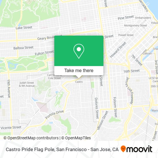 Castro Pride Flag Pole map