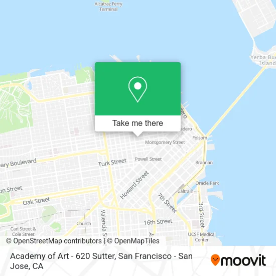 Mapa de Academy of Art - 620 Sutter