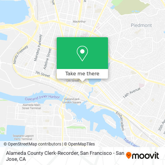 Mapa de Alameda County Clerk-Recorder