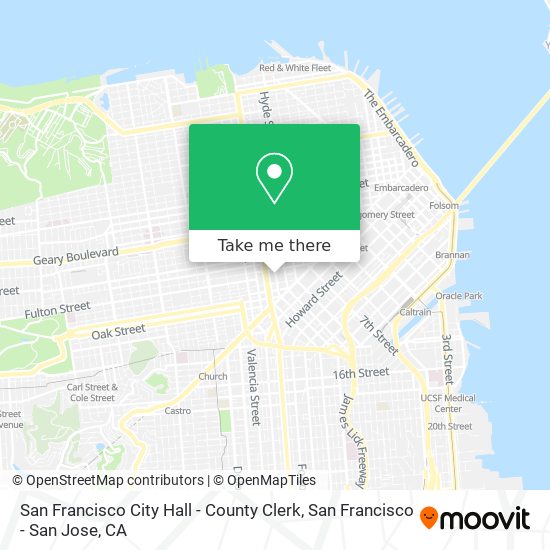 Mapa de San Francisco City Hall - County Clerk