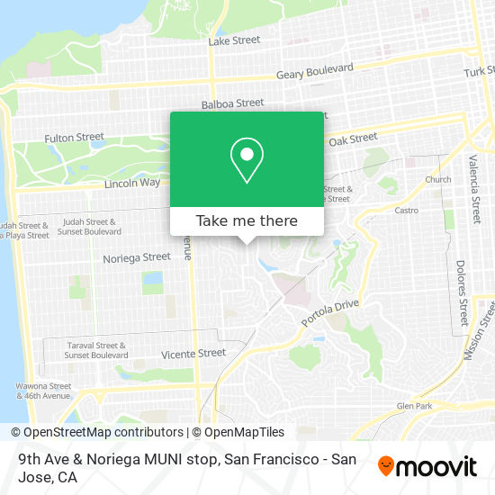 Mapa de 9th Ave & Noriega MUNI stop