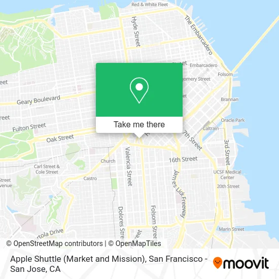 Apple Shuttle (Market and Mission) map
