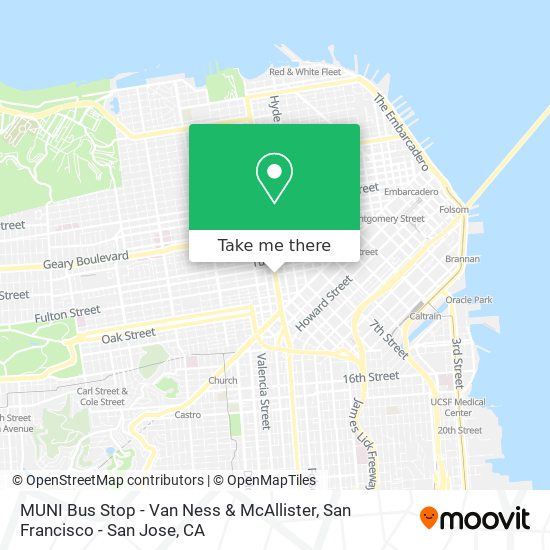 Mapa de MUNI Bus Stop - Van Ness & McAllister