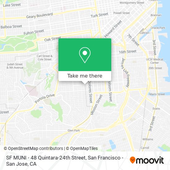 Mapa de SF MUNI - 48 Quintara-24th Street