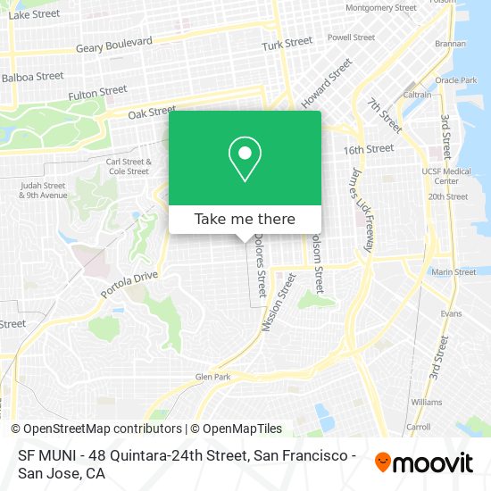 SF MUNI - 48 Quintara-24th Street map