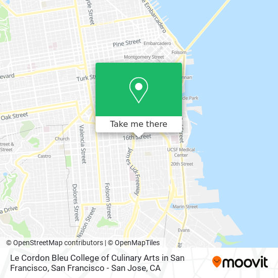 Le Cordon Bleu College of Culinary Arts in San Francisco map