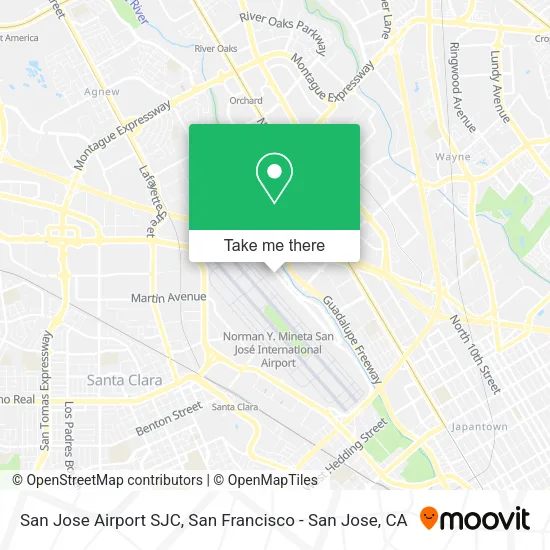 San Jose Airport SJC map