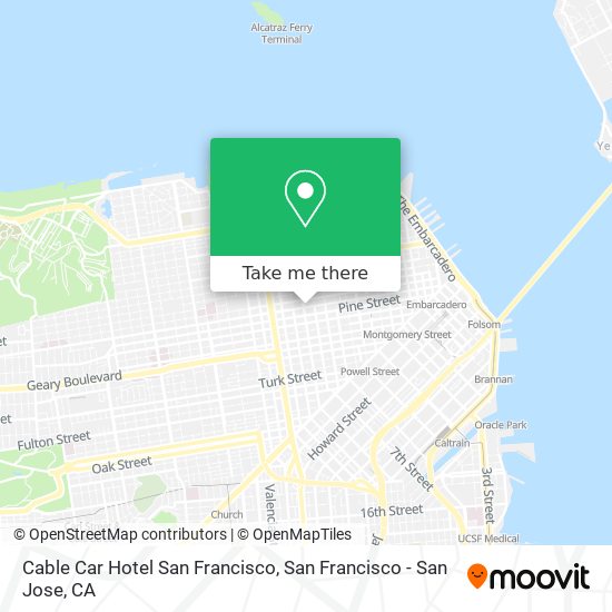 Mapa de Cable Car Hotel San Francisco