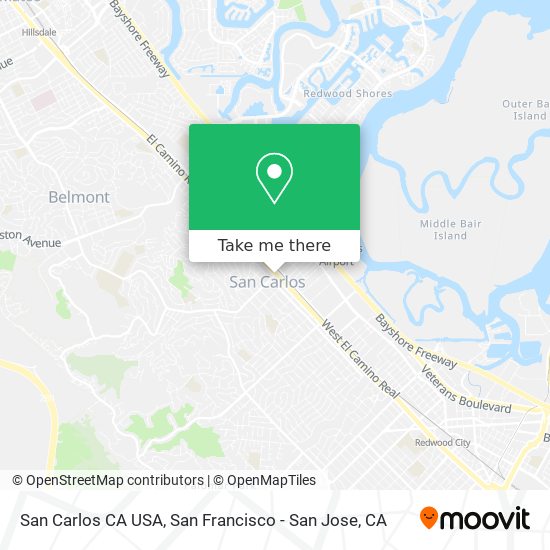 San Carlos CA USA map
