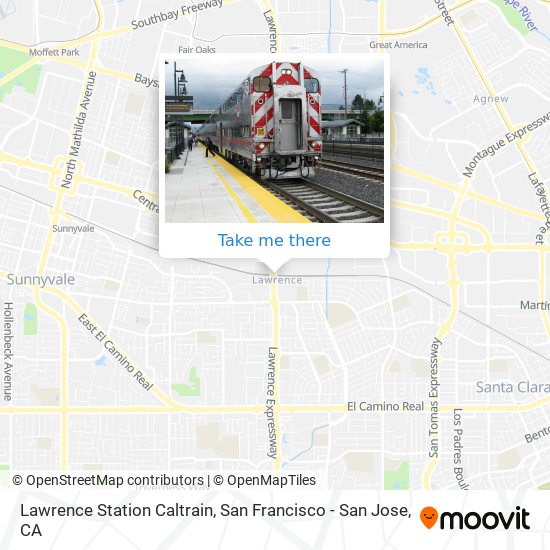 Lawrence Station Caltrain map