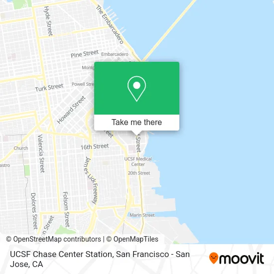 Mapa de UCSF Chase Center Station