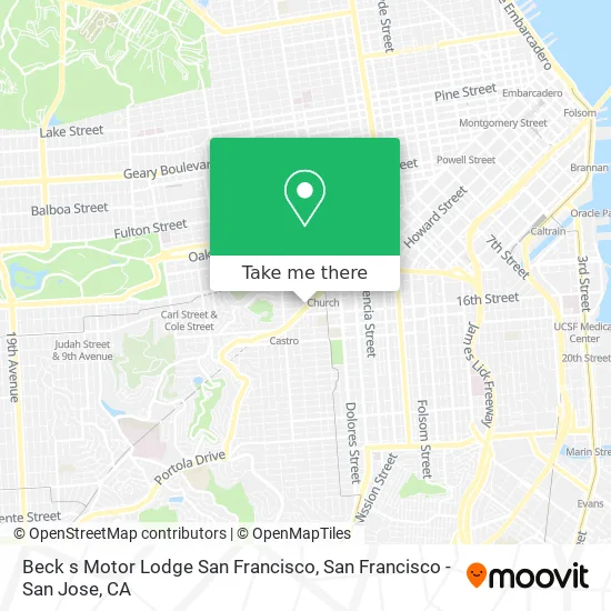 Beck s Motor Lodge San Francisco map