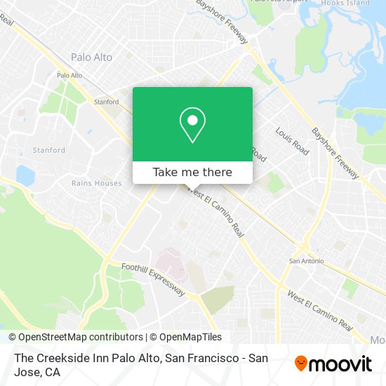 Mapa de The Creekside Inn Palo Alto