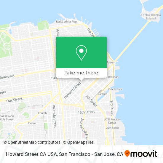 Howard Street CA USA map