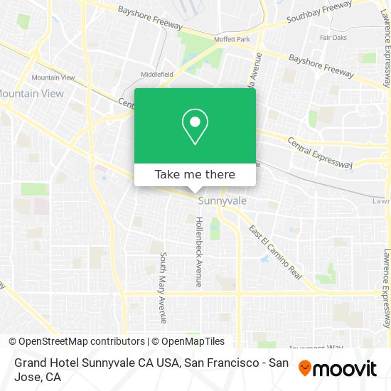 Mapa de Grand Hotel Sunnyvale CA USA