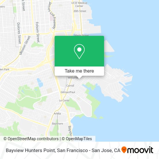 Bayview Hunters Point map