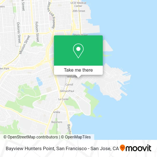 Mapa de Bayview Hunters Point
