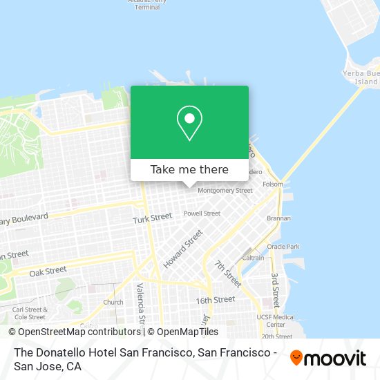 The Donatello Hotel San Francisco map