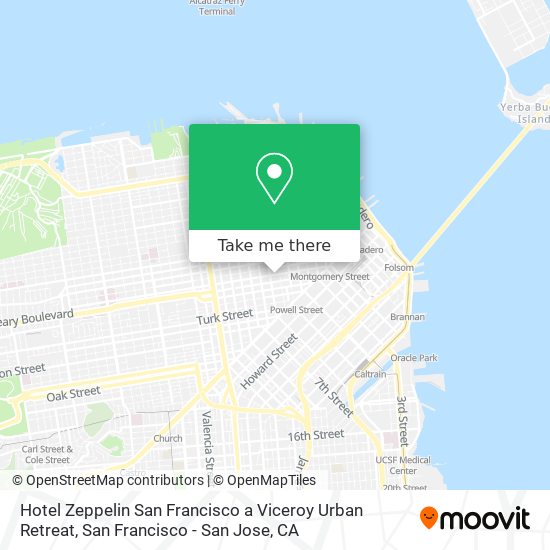 Mapa de Hotel Zeppelin San Francisco a Viceroy Urban Retreat