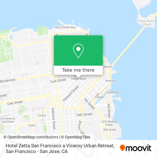 Mapa de Hotel Zetta San Francisco a Viceroy Urban Retreat