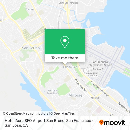 Mapa de Hotel Aura SFO Airport San Bruno