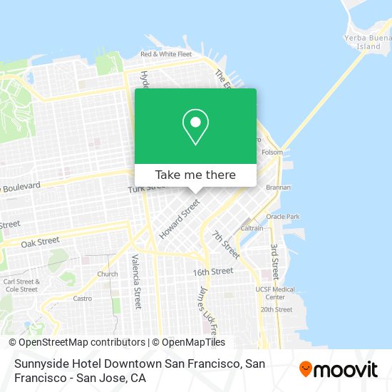 Sunnyside Hotel Downtown San Francisco map