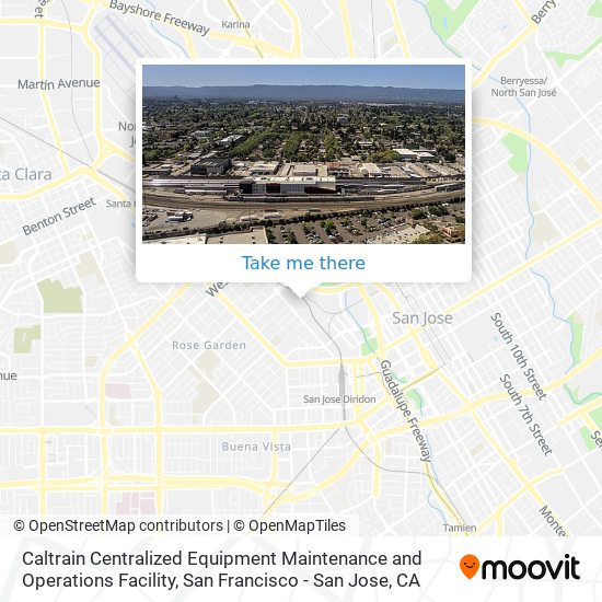 Caltrain Centralized Equipment Maintenance and Operations Facility map