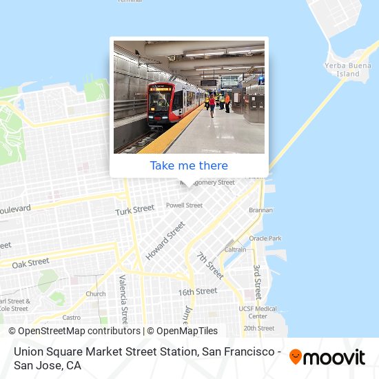 Mapa de Union Square Market Street Station