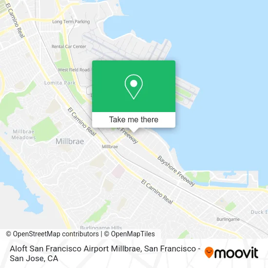 Mapa de Aloft San Francisco Airport Millbrae